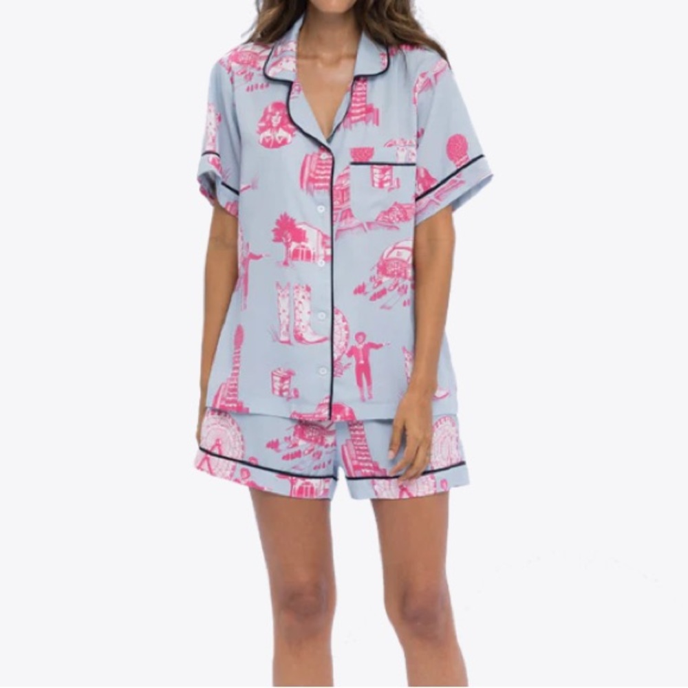 Dallas Toile Pajama Short Set